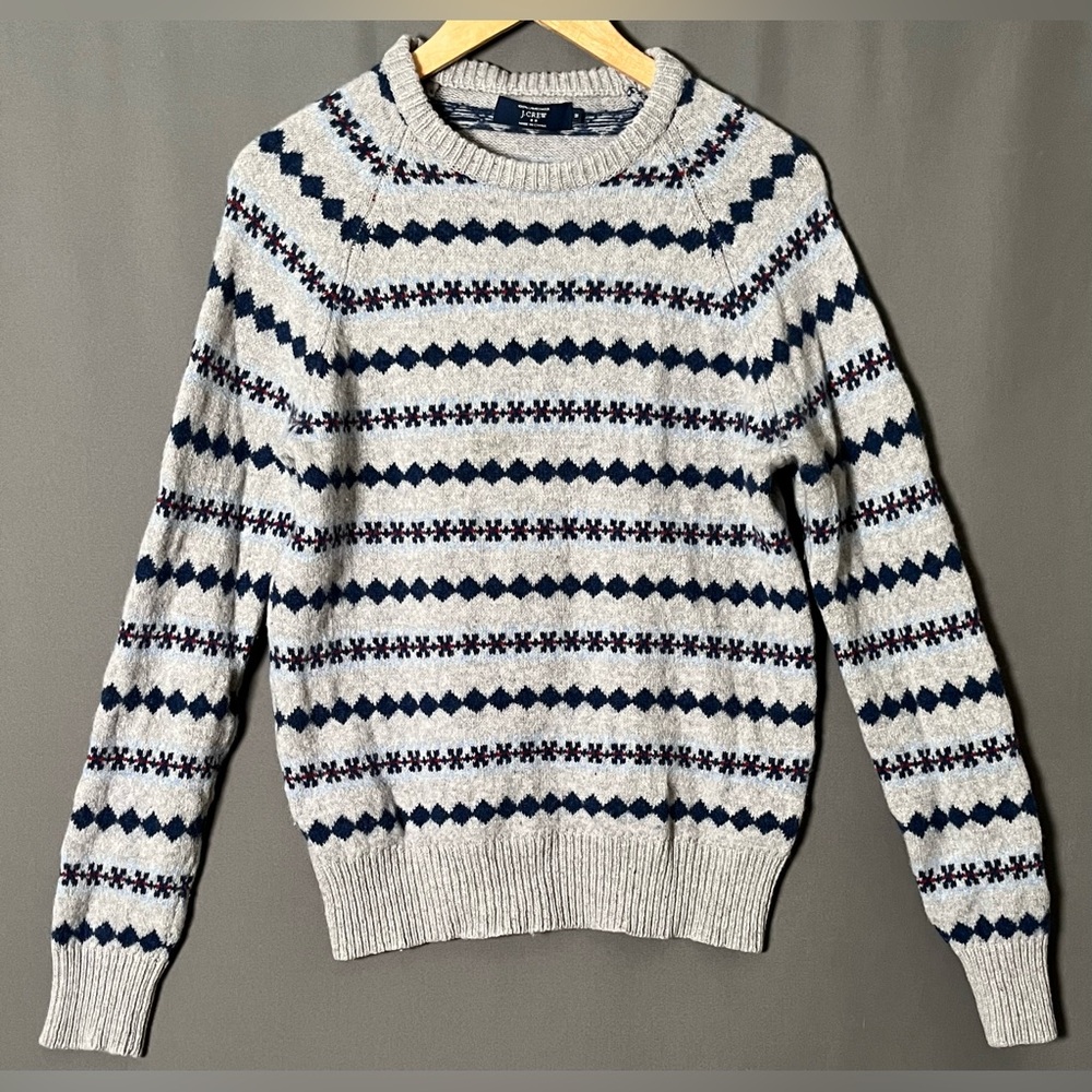 J. Crew Lambswool Fair Isle Crewneck Sweater Women’s M